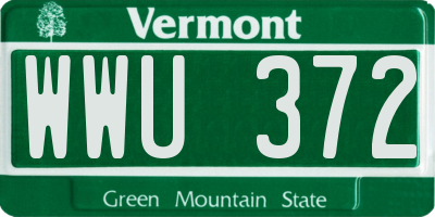 VT license plate WWU372