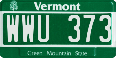 VT license plate WWU373