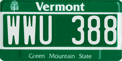 VT license plate WWU388
