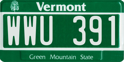 VT license plate WWU391