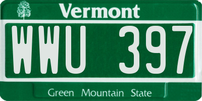 VT license plate WWU397