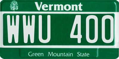 VT license plate WWU400