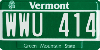 VT license plate WWU414