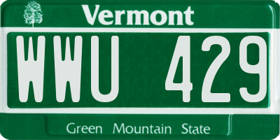VT license plate WWU429