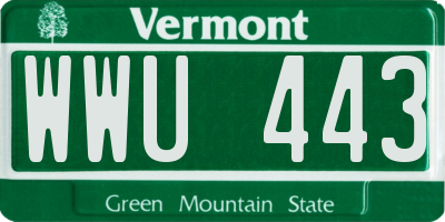 VT license plate WWU443