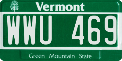 VT license plate WWU469