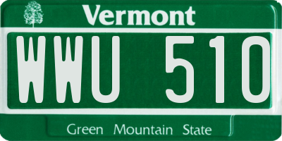 VT license plate WWU510