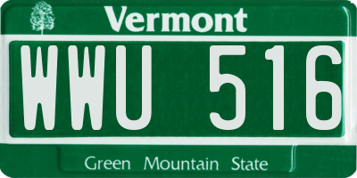 VT license plate WWU516