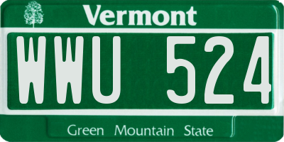 VT license plate WWU524