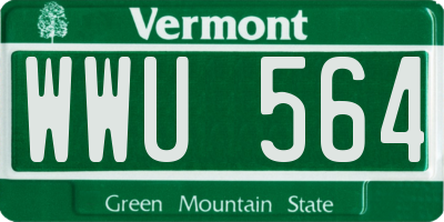 VT license plate WWU564