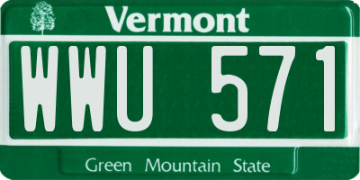 VT license plate WWU571