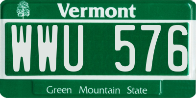 VT license plate WWU576