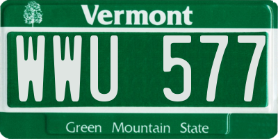 VT license plate WWU577