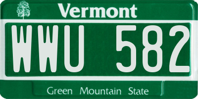 VT license plate WWU582