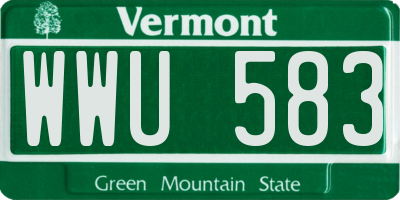 VT license plate WWU583