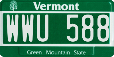 VT license plate WWU588