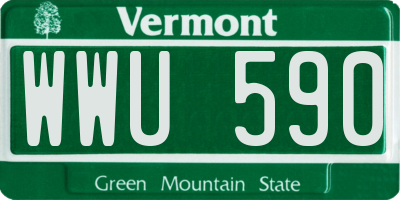 VT license plate WWU590