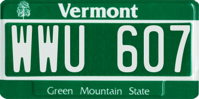 VT license plate WWU607