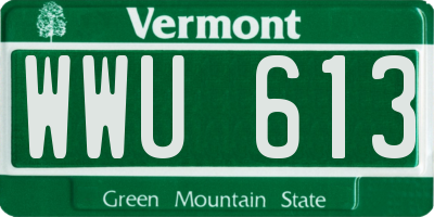 VT license plate WWU613