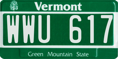 VT license plate WWU617