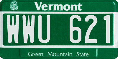 VT license plate WWU621