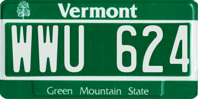 VT license plate WWU624