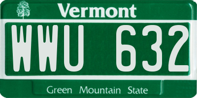 VT license plate WWU632