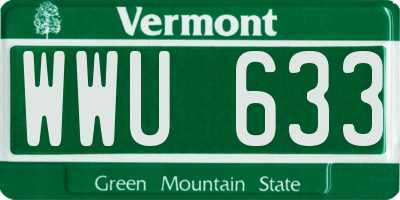 VT license plate WWU633