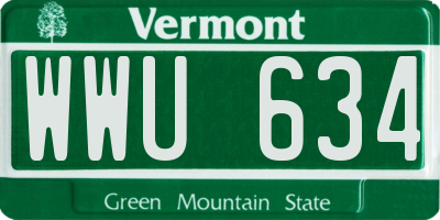 VT license plate WWU634