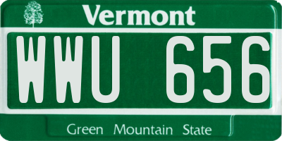 VT license plate WWU656