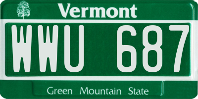 VT license plate WWU687