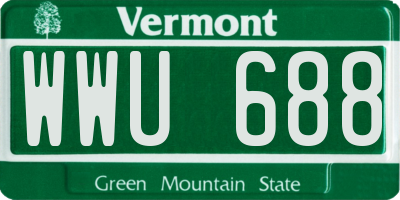 VT license plate WWU688
