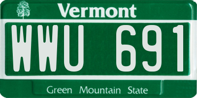 VT license plate WWU691