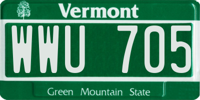 VT license plate WWU705