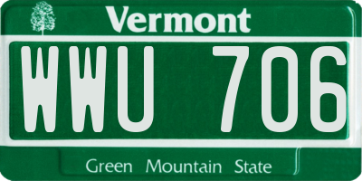 VT license plate WWU706