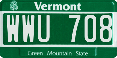 VT license plate WWU708