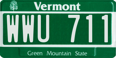 VT license plate WWU711