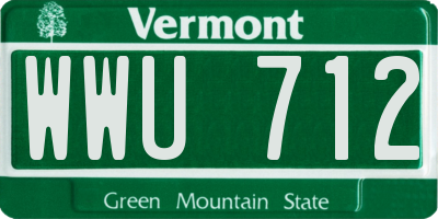 VT license plate WWU712