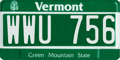 VT license plate WWU756