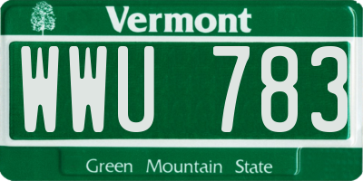 VT license plate WWU783