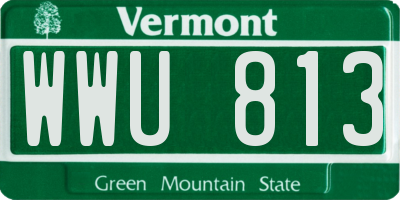 VT license plate WWU813