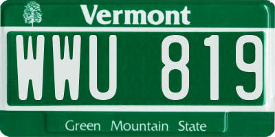 VT license plate WWU819