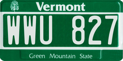VT license plate WWU827