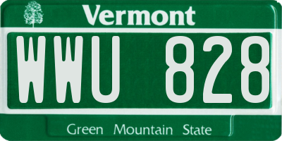 VT license plate WWU828