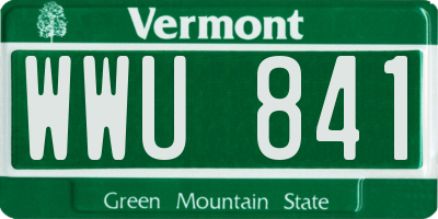 VT license plate WWU841