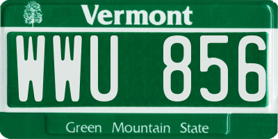 VT license plate WWU856