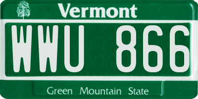 VT license plate WWU866