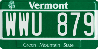 VT license plate WWU879