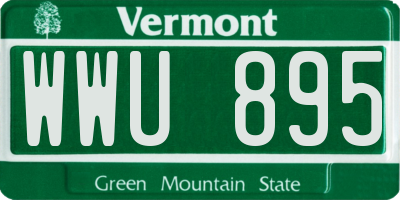 VT license plate WWU895