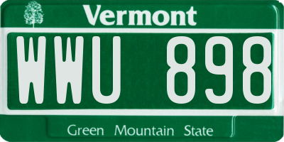 VT license plate WWU898